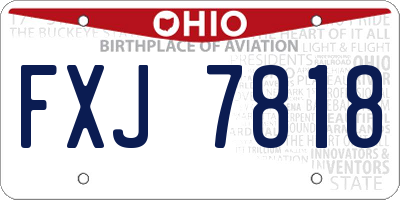 OH license plate FXJ7818