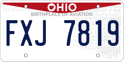 OH license plate FXJ7819