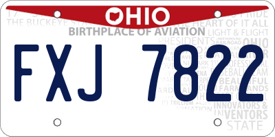 OH license plate FXJ7822
