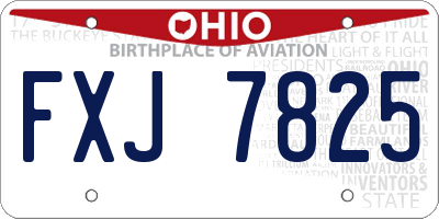 OH license plate FXJ7825