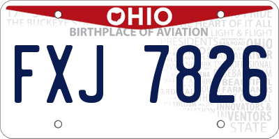 OH license plate FXJ7826