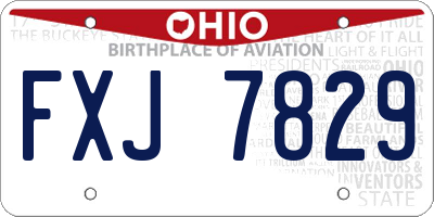 OH license plate FXJ7829