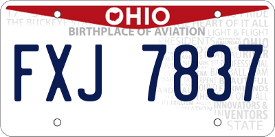 OH license plate FXJ7837