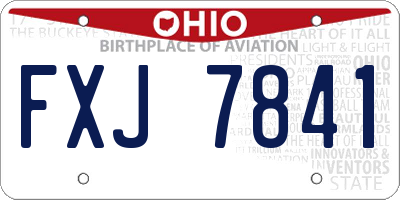 OH license plate FXJ7841