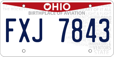 OH license plate FXJ7843