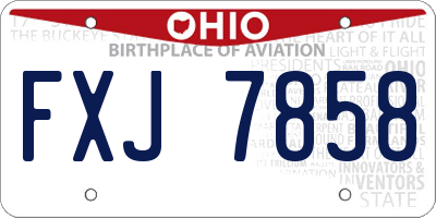 OH license plate FXJ7858