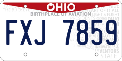 OH license plate FXJ7859