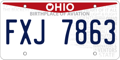 OH license plate FXJ7863