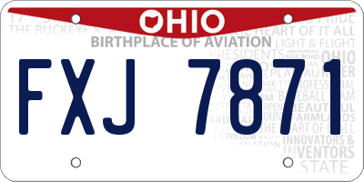 OH license plate FXJ7871