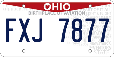 OH license plate FXJ7877