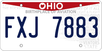 OH license plate FXJ7883
