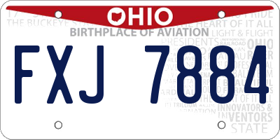 OH license plate FXJ7884