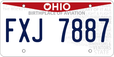 OH license plate FXJ7887
