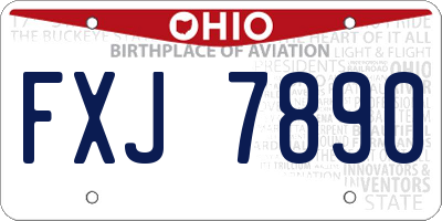 OH license plate FXJ7890