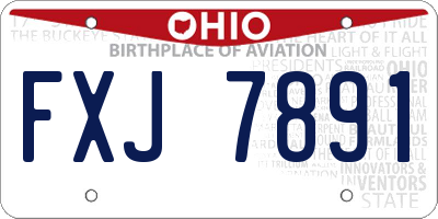 OH license plate FXJ7891