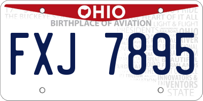 OH license plate FXJ7895