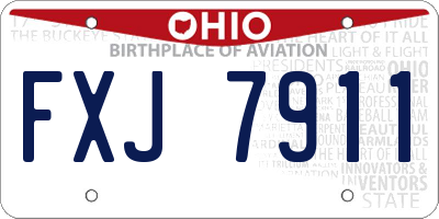 OH license plate FXJ7911