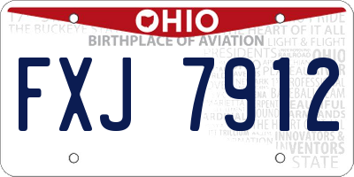 OH license plate FXJ7912