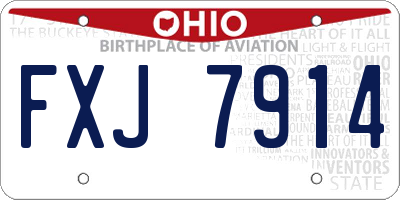 OH license plate FXJ7914