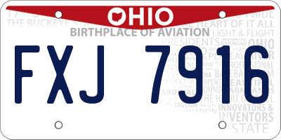 OH license plate FXJ7916