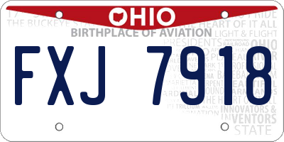 OH license plate FXJ7918