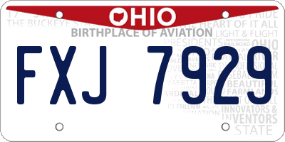 OH license plate FXJ7929