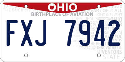 OH license plate FXJ7942