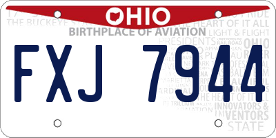 OH license plate FXJ7944