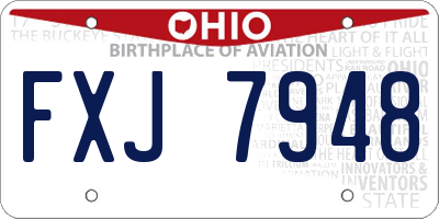 OH license plate FXJ7948