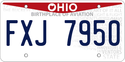 OH license plate FXJ7950