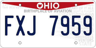 OH license plate FXJ7959