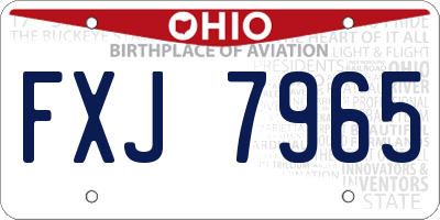 OH license plate FXJ7965