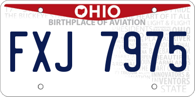 OH license plate FXJ7975