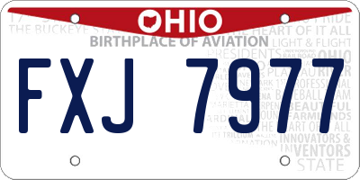 OH license plate FXJ7977