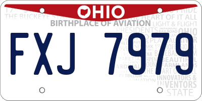 OH license plate FXJ7979