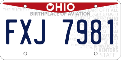 OH license plate FXJ7981