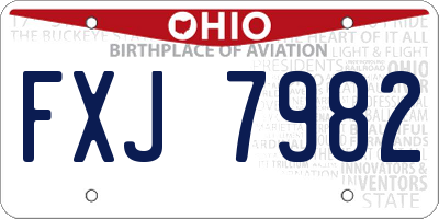 OH license plate FXJ7982