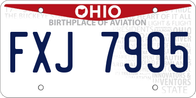OH license plate FXJ7995