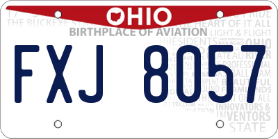 OH license plate FXJ8057