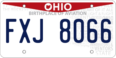 OH license plate FXJ8066