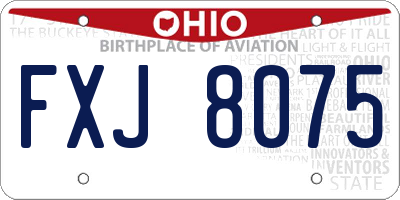 OH license plate FXJ8075