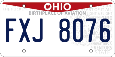 OH license plate FXJ8076