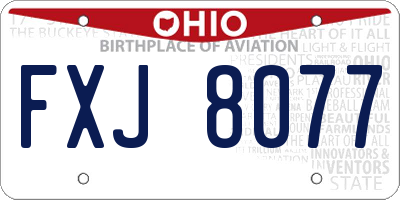 OH license plate FXJ8077