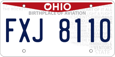 OH license plate FXJ8110