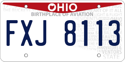 OH license plate FXJ8113