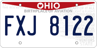 OH license plate FXJ8122