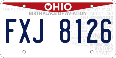 OH license plate FXJ8126