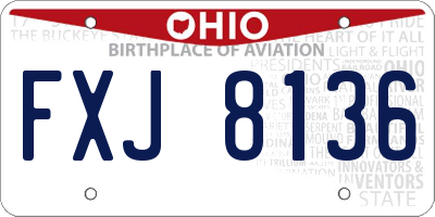 OH license plate FXJ8136