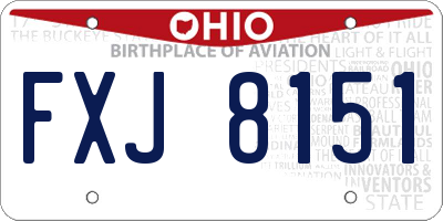 OH license plate FXJ8151