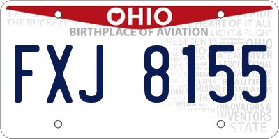OH license plate FXJ8155